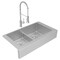 Elkay 18 Gauge SS 35-7/8" x 20-1/4" x 9" Equal Dbl Bowl Farmhouse Sink and Faucet Kit w/ Aqua Divide and Drain ECTRUFA32179FCC - alternate 3